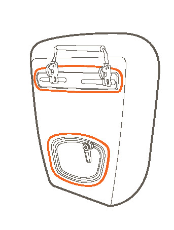 Eine Fahrradtasche mit Soft Back-Rückenseite.